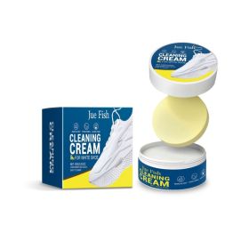 JUE FISH White Shoe Cleaning Cream, 100 g with Sponge (Option: 100 g with Sponge)