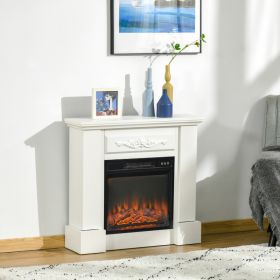 32" Electric Fireplace with Mantel (Option: White-972x245x588 mm)