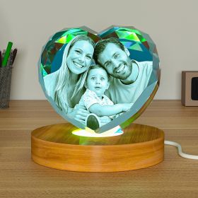 LED Light Base For 3D Crystal Photo Wood Lighted Display Plate Flat USB Operated (Option: 7 Colors Wood Light Base)