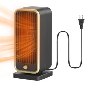 1Pc 500W Portable Electric Heater PTC Ceramic Heating Space Heater Overheating Tip Over Protection 3S Heating Space For 322 Sq FT Home Office Use (Option: Black)