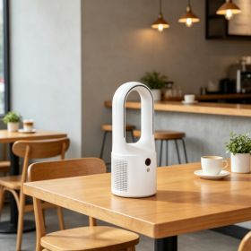 12.99 Inch Bladeless Desk Fan, 6-Speed USB Rechargeable, Quiet Portable Tower Fan, Easy To Clean & Kids-Safe, For Bedroom, Office & Home (Option: 87096111)