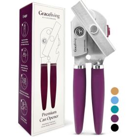 Manual Can Opener With Magnetic Lid Lifter, Heavy Duty Kitchen Tool, Easy Grip Handle For Opening Cans, Bottles & Containers (Option: MULTI)