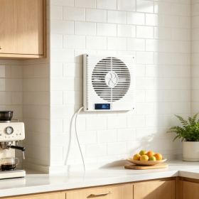 7.5-Inch 2-in-1 Through Wall Fan, 10-Speed With Remote & Two-Way Airflow, Quiet Room To Room Ventilation, For Kitchen, Living Room, Laundry & Wor (Option: 46136075)