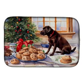 Labrador Retriever Christmas Cookies Dish Drying Mat Absorbent Dish Drying Mat Pad for Kitchen Counter Dish Drainer Mat for Countertop, 14 x 21", (Option: Default)