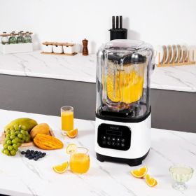 Professional Blender With Shield, Commercial Countertop Blenders, 68 Oz Jar Blender Combo, Stainless Steel 9 Speed & 5 Functions Blender, For Sha (Option: White)
