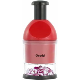 Food Chopper, Manual Hand Vegetable Chopper, Easy Clean, Dishwasher Safe Slap Onion Cutter For Veggies, Garlic, Nuts & Salads (Option: MULTI)