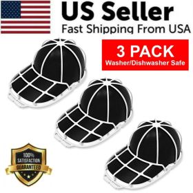 3 Pack Hat Washer Baseball Cap Cleaner Machine Washing Cage Holder Frame Net New (Option: default title)