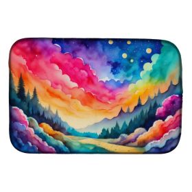 Dusty Miller in Color Dish Drying Mat Absorbent Dish Drying Mat Pad for Kitchen Counter Dish Drainer Mat for Countertop, 14 x 21", Multicolor (Option: Default)