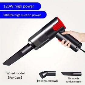 Wired silver Car vacuum cleaner home handheld mini desktop vacuum cleaner portable (Option: as picture)