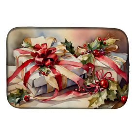 Christmas Bows & Ribbons Dish Drying Mat Absorbent Dish Drying Mat Pad for Kitchen Counter Dish Drainer Mat for Countertop, 14 x 21", Multicolor (Option: Default)