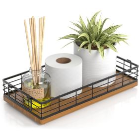 Toilet Paper Basket, 13 Bathroom Toilet Tank Basket With Handles Walnut (Option: Walnut)