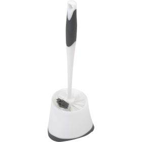 Corner Toilet Bowl Brush With Under Rim Scrubber And Storage Caddy White Bathroom Cleaning Tool Durable Toilet Cleaner Set (Option: White)