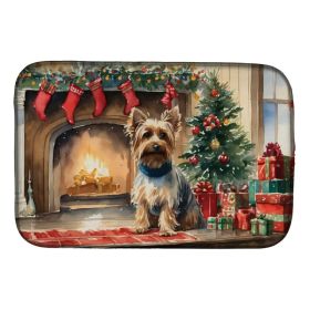 Silky Terrier Cozy Christmas Dish Drying Mat Absorbent Dish Drying Mat Pad for Kitchen Counter Dish Drainer Mat for Countertop, 14 x 21", Multico (Option: Default)